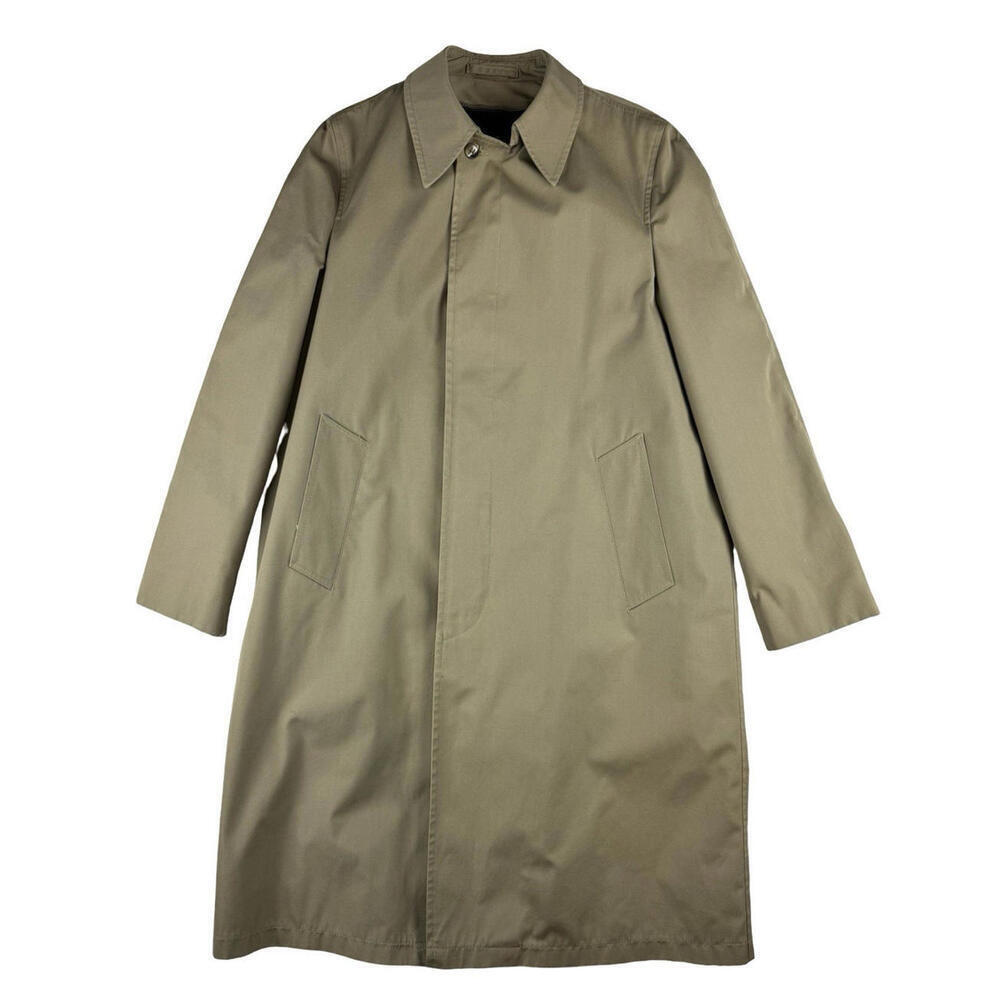 Vintage Botany Weather Topper Weatherproof Lined Trench Coat Tan Size 42 L